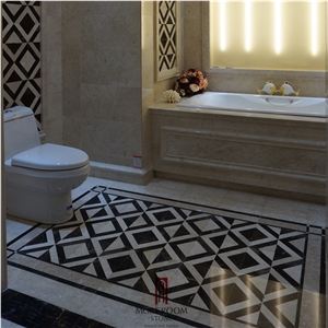 Cross Pattern Marble Water-Jet Tile for Flooring