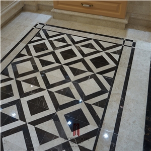 Cross Pattern Marble Water-Jet Tile for Flooring