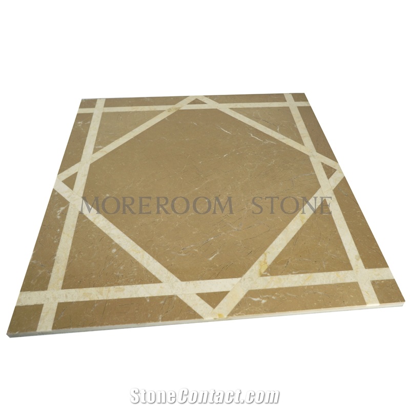 Square Pattern Amarillo Oro Marble Composite Marble Tile Bangladesh Marble Tile Price