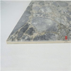 Triton Grey Composite Marble Tiles, Thin Laminated Panels