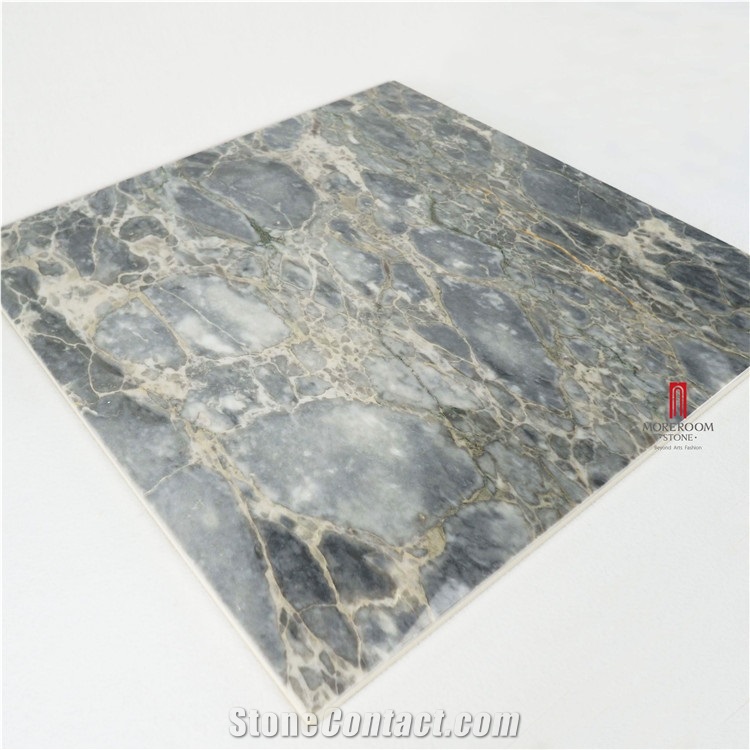 Triton Grey Composite Marble Tiles, Thin Laminated Panels