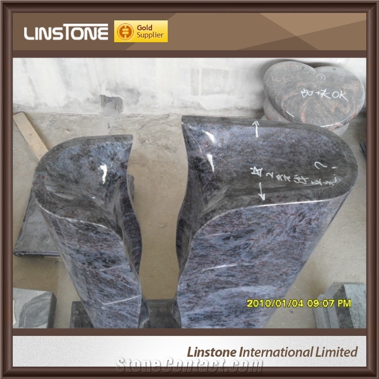 Cheap China Blue Bahama Granite Large Headstone for Sale
