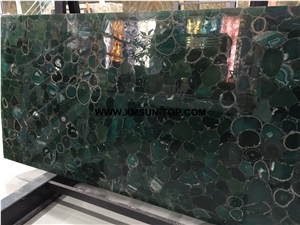Azure Green Agate Semiprecious Stone Slab/Luxury Dark Green Semi-Precious Stone/Semi Precious Stone Slab for Wall Cladding&Flooring/Semi-Precious Stone Panel/Interior Decoration