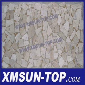 Beige Irregular Mosaic/Natural Stone Chipped Mosaic/Wall Mosaic/Floor Mosaic/Interior Decoration/Customized Mosaic Tile/Mosaic Tile for Bathroom&Kitchen&Hotel Decoration/Interior Decorative Mosaic