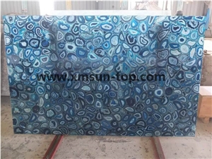 Blue Agate Semi-Precious Stone Bar Top/Blue Agate Semiprecious Stone Countertop/Custom Countertops/Exterior Decoration