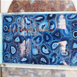 Blue Agate Stone Slabs, Luxury Blue Semiprecious Stone Slab&Tile, Decoration Semi Precious Wall & Floor Covering, Blue Agate Gemstone, Agate Precious Stone Slabs&Customized, Blue Gemstone Tiles
