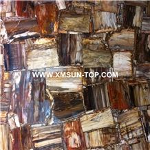 Brown Petrified Wood(Square Wood) Semiprecious Stone/Brown Semi-Precious Stone Slab&Tile&Customized/Semi Precious Stone Slab for Wall Cladding&Flooring/Semi-Precious Stone Panel/Interior Decoration