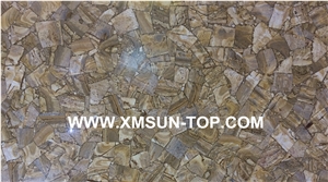 Brown Semiprecious Stone/Luxury Brown Semi-Precious Stone Slab&Tile&Customized/Semi Precious Stone Slab for Wall Cladding&Flooring/Semi-Precious Stone Panel/Interior Decoration