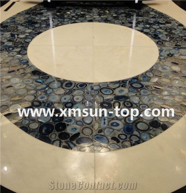 China Blue Agate Semiprecious Stone Slabs&Tiles, Semi Precious Floor Covering, Stairs, Blue Gemstone Slabs, Blue Agate Precious Stone for Wall&Floor Covering, Decoration Stone