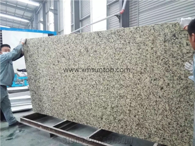 China Yellow Brown Quartz Slabs, Artificial Quartz Stone Slab, Multicolor Quartz Wall Panels, Engineered Stone