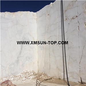 Crystal White Marble Block Own Quarry/New White Marble Stone/Snow White Marble Block/White Marble with Natural Ice Cracks