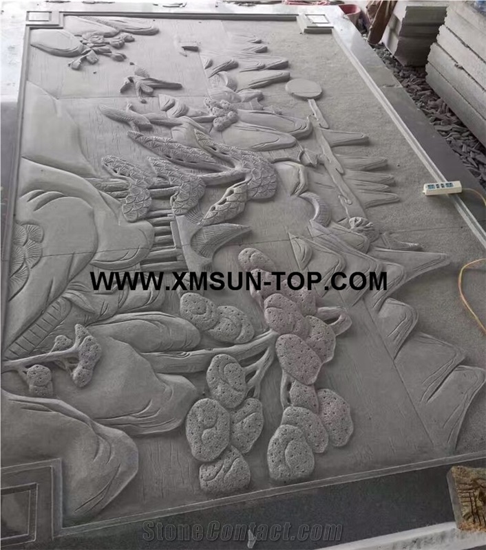 G633 Scenery Patterns Reliefs&Relieve/Bally White Granite Wall Reliefs/Bianco Pepperio Granite Relievos/ Granite Etchings/Barrie Grey Granite Engraving Ideas/Relief Design/Relief Carving/Engravings
