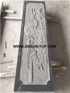 G654 Granite Relief Carving Balustrades/China Impala Engraving Granite Baluster/Sesame Black Granite Handrail/Dark Grey Railings/Exterior Decoration/China Jasberg Granite Railing