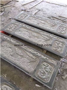 G654 Wall Relief & Etching / China Padang Black Granite Engraving Sculptures