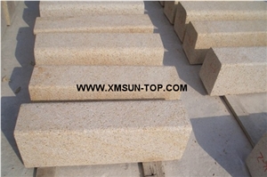 G682 Granite Steps/Desert Gold Granite Stair/Gold Leaf China Granite Stair Riser&Stair Treads/Golden Sand Granite Steps &Staircase
