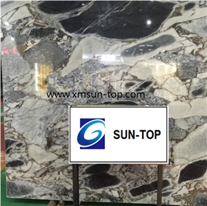 Galaxy Blue Marble Slabs, China Multicolor Marble, Hotel and Mall Hall Floor & Wall Project Material, Grey-White-Black Marble Tiles&Slabs, Decoration Tiles