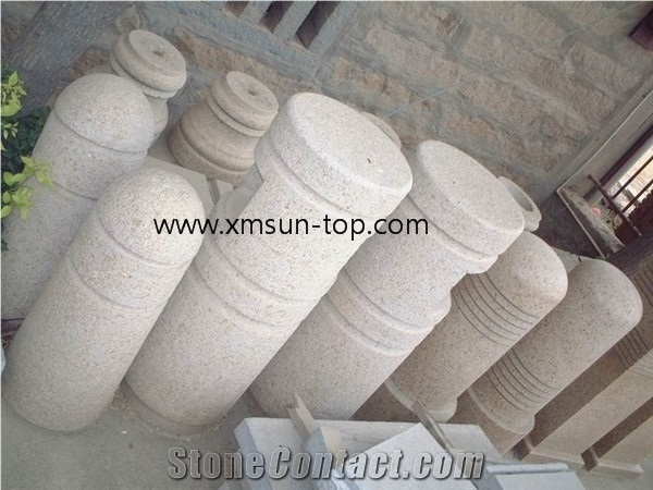 Golden Granite Parking Stone, China G682 Car Stop Stones, Rust Yellow Granite Parking Curbs& Barriers, Sunset Gold Car Parking Stone, Landscaping Natural Stone, Garden Stone
