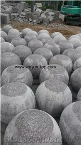 Granite Parking Stone, China G664 Granite Car Parking Ball, Luoyuan Bainbrook Brown Parking Curbs& Barriers, China Ruby Red Car Parking Stone, Landscaping Natural Stone, Garden Stone