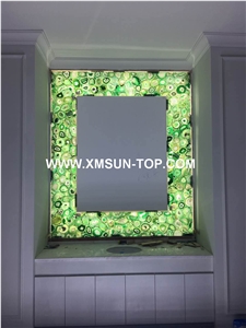 Green Agate Semiprecious Stone Molding/Semi Precious Stone Fabrication & Fabricated Border Liners/Stone Border Line/Natural Stone Skirting/Interior Decoration