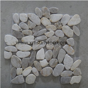 Grey Pebble Mosaic /Natural River Stone Mosaic/ Double Surface Cutted/ Ordinary Polished/ Tiles for Floor and Wall Covering/Bathroom Design /Interior&Exterior Decoration