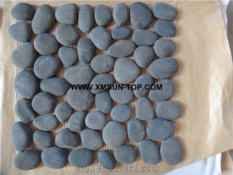 Grey Pebble Mosaic Tile /Natural River Stone Mosaic for Wall Coveing&Flooring/Pebble Mosaic in Mesh/Pebble Mosaic for Bathroom&Kitchen/Interior Decoration/Natural Stone