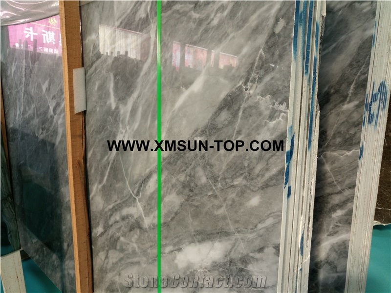 Ice Grey Marble Slab/Light Grey Marble Slabs&Tiles/Big Slabs&Gangsaw Slabs&Strips(Small Slabs)&Customized/Polished Marble/Interior Decoration/For Floor & Wall Paving/Nature Stone