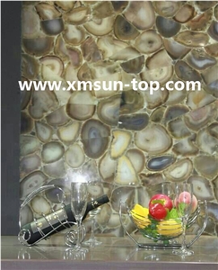 Light Brown Agate Semiprecious Stone Slabs & Tiles & Customized & Wall/Floor Covering/Brown Semi Precious Stone Panels/Brown Stone Flooring/Interior Decoration