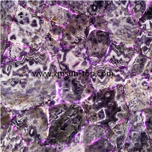 Luxury Material-Amethyst Gemstone Slabs, Lilac Grystal Semi-Precious Stone Tiles, Translucent Purple Crystal Stone Panels, Semi Precious Stone Slab, Violet Crystal Gemstone Slab, Interior Decoration