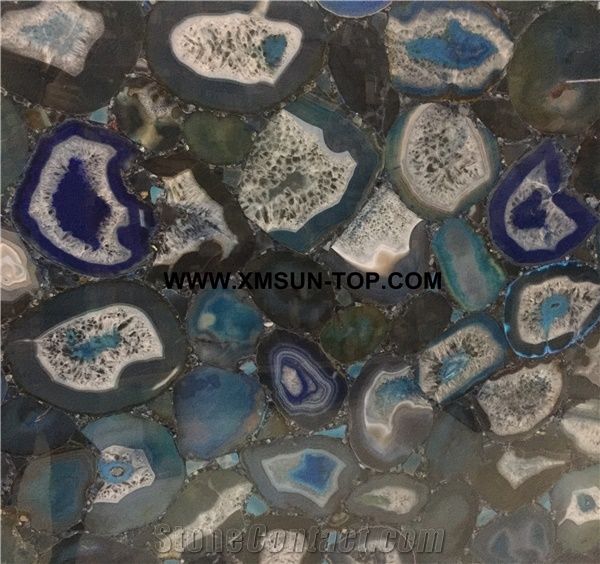 Mazarine Blue Agate Semiprecious Stone Slab&Tile&Customized/Luxury Dark