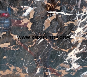 Mocha Gold Sand Marble Slab/Black Marble Slabs&Tiles/Big Slabs&Gangsaw Slabs&Strips(Small Slabs)&Customized/Polished Marble/Interior Decoration/For Floor & Wall Paving/Nature Stone