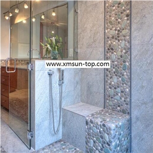 Multicolor Pebble Walling/Natural River Stone Wall Coveing/Pebble Mosaic Tile in Mesh/ Pebble Mosaic Wall Tile/Pebble Mosaic for Bathroom/Decorative Pebble Wall Tile