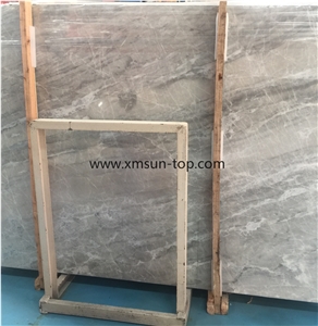 New Polished Chinese Ice Grey Marble Slabs&Tiles, Ice Cracked Grey Marble Big Slab, China New Grey Marble Flooring& Walling Tiles, Silver Grey Marble