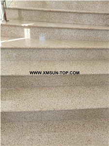 Polished Rusty Yellow Granite Steps/Desert Gold Granite Stair/Gold Leaf China Granite Stair Riser&Stair Treads/Golden Peach Granite Steps &Staircase