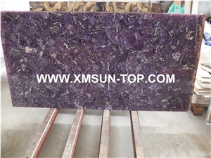 Purple Crystal Semi-Precious Stone Bathtub Surround/Dark Purple Semi-Precious Stone Bathtubs/ Lilac Semiprecious Bath Tubs/Bathtub Panels/Interior Decoration