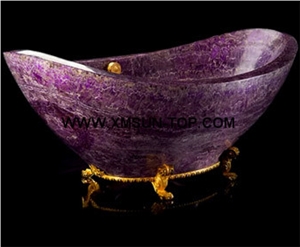Purple Crystal Semi-Precious Stone Bathtubs/Lilac Semiprecious Bath Tubs/Interior Decoration