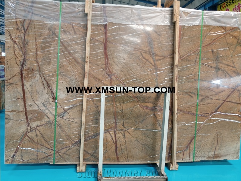 Rainforest Brown Marble Slab/Light Brown Marble Slabs&Tiles/Big Slabs&Gangsaw Slabs&Strips(Small Slabs)&Customized/Polished Marble/Interior Decoration/For Floor & Wall Paving/Nature Stone