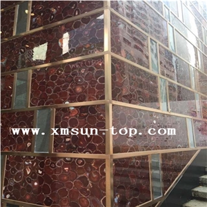 Red Agate Semiprecious Stone Tiles&Slabs, Red Gemstone Walling Tile, Red Semi-Precious Stone Slabs for Wall&Flooring, Ruby Stone Wall Panels Transmittance, Chinese Red Precious Stone Backlit