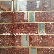 Red Agate Semiprecious Stone Tiles&Slabs, Red Gemstone Walling Tile, Red Semi-Precious Stone Slabs for Wall&Flooring, Ruby Stone Wall Panels Transmittance, Chinese Red Precious Stone Backlit