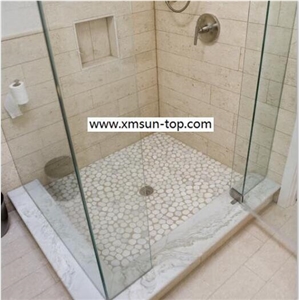 White Pebble Mosaic /Natural River Stone Mosaic/ Double Surface Cutted/ Ordinary Polished/ Tiles for Floor and Wall Covering/Bathroom Design /Interior&Exterior Decoration