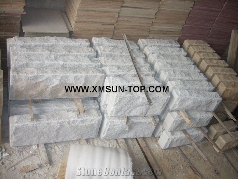 White Sandstone Mushroom Stone/Pure White Sandstone Mushroom Wall Stone Snow White Sandstone Wall Tiles/ Exterior Decoration/ Customize White Sandstone/ Wall Covering