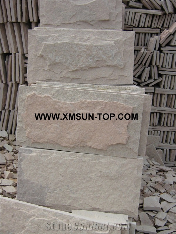 White Sandstone Mushroom Stone/Sandstone Mushroom Wall Stone/Snow White Sandstone Wall Tiles/ Exterior Decoration/ Customize White Sandstone/ Wall Covering