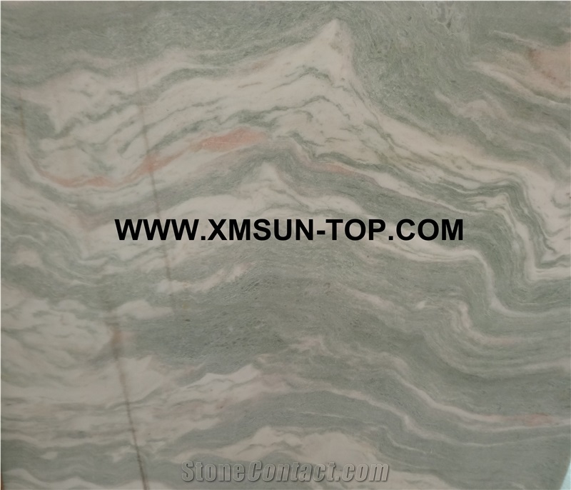 White Wave Green Marble Slab/Green and White Marble Slabs&Tiles/Big Slabs&Gangsaw Slabs&Strips(Small Slabs)&Customized/Polished Marble/Interior Decoration/Marble Floor & Wall Paving/Nature Stone