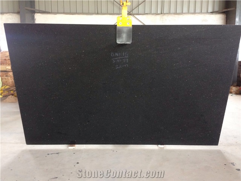 Black Pearl Granite Leather Fnish Slabs 2cm Thickness From India