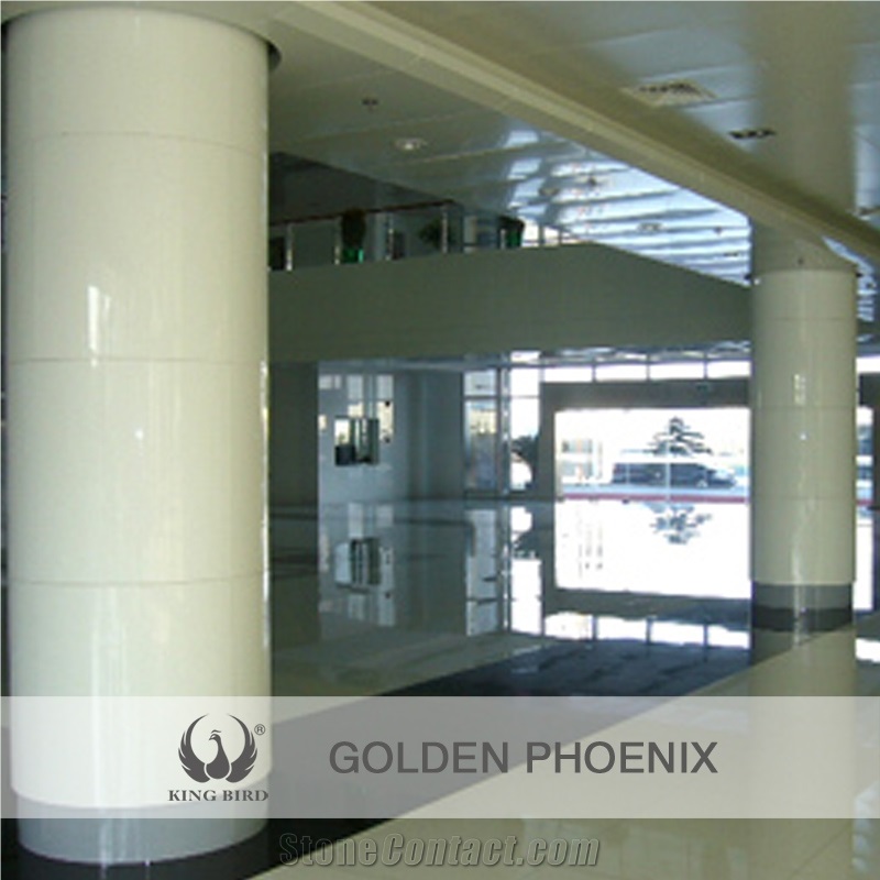Indoor Hollow Columns/Polished Pure White Nano Crystal Stone Panels