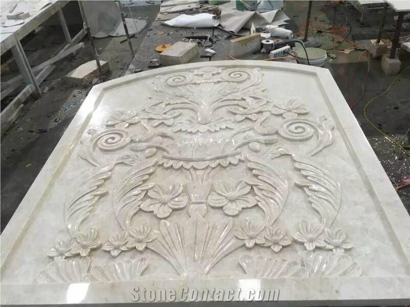 Ultraman Beige Marble Relief & Etching,Carving Craft,Wall Decoration