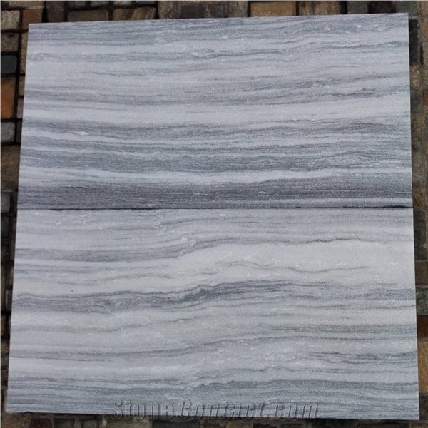 Marble Material Ruled White Tile and Slab, China White Marble