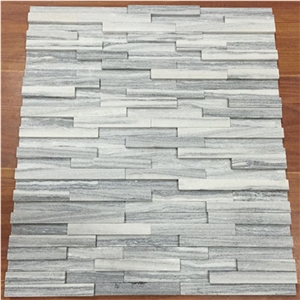 Marble Ruled White Cultured Stone and Panel