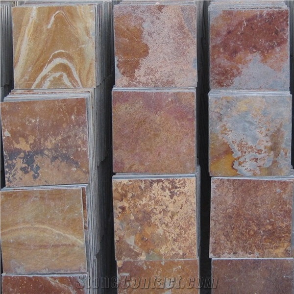 Slate Material Copper Rust Tile and Slab