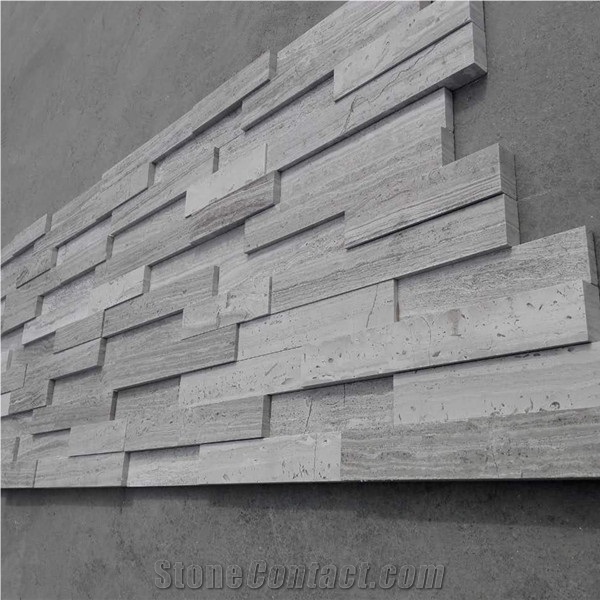 White Wooden-Vein Cultured Stone and Panel, White Limestone Cultured Stone,Ledge