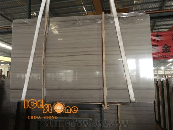 Athen Wood Slabs and Tiles/Chinese Athen Serpenggiante Marble Slabs and Tiles/Light Grey Wood Wall and Floor Covering